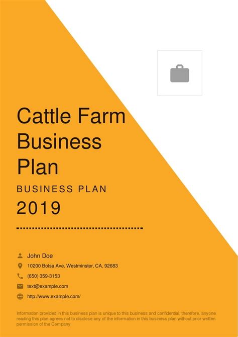 Cattle Farm Business Plan Example